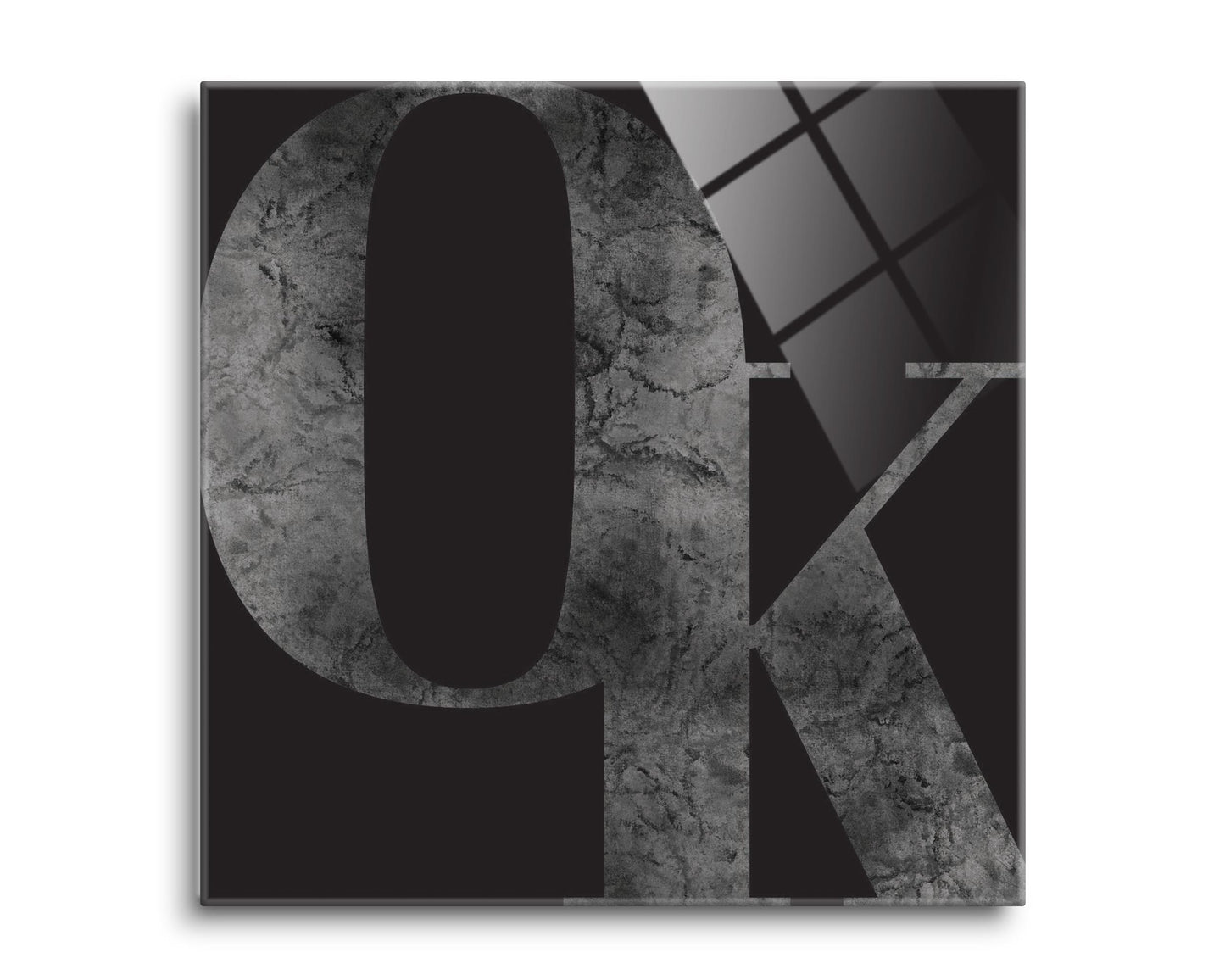 Modern Black Oklahoma Initials | Hi-Def Glass Art | Eaches | Min 2