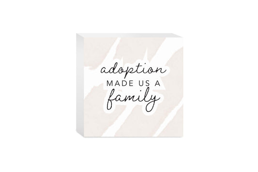 Modern Minimalist Mothers Day Adoption | Wood Block | Eaches | Min 4