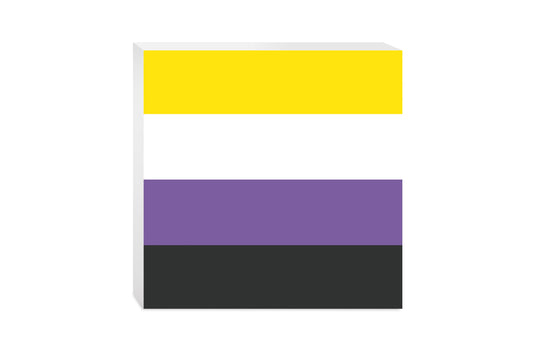 Nonbinary Pride Flag Colors | Wood Block | Eaches | Min 2