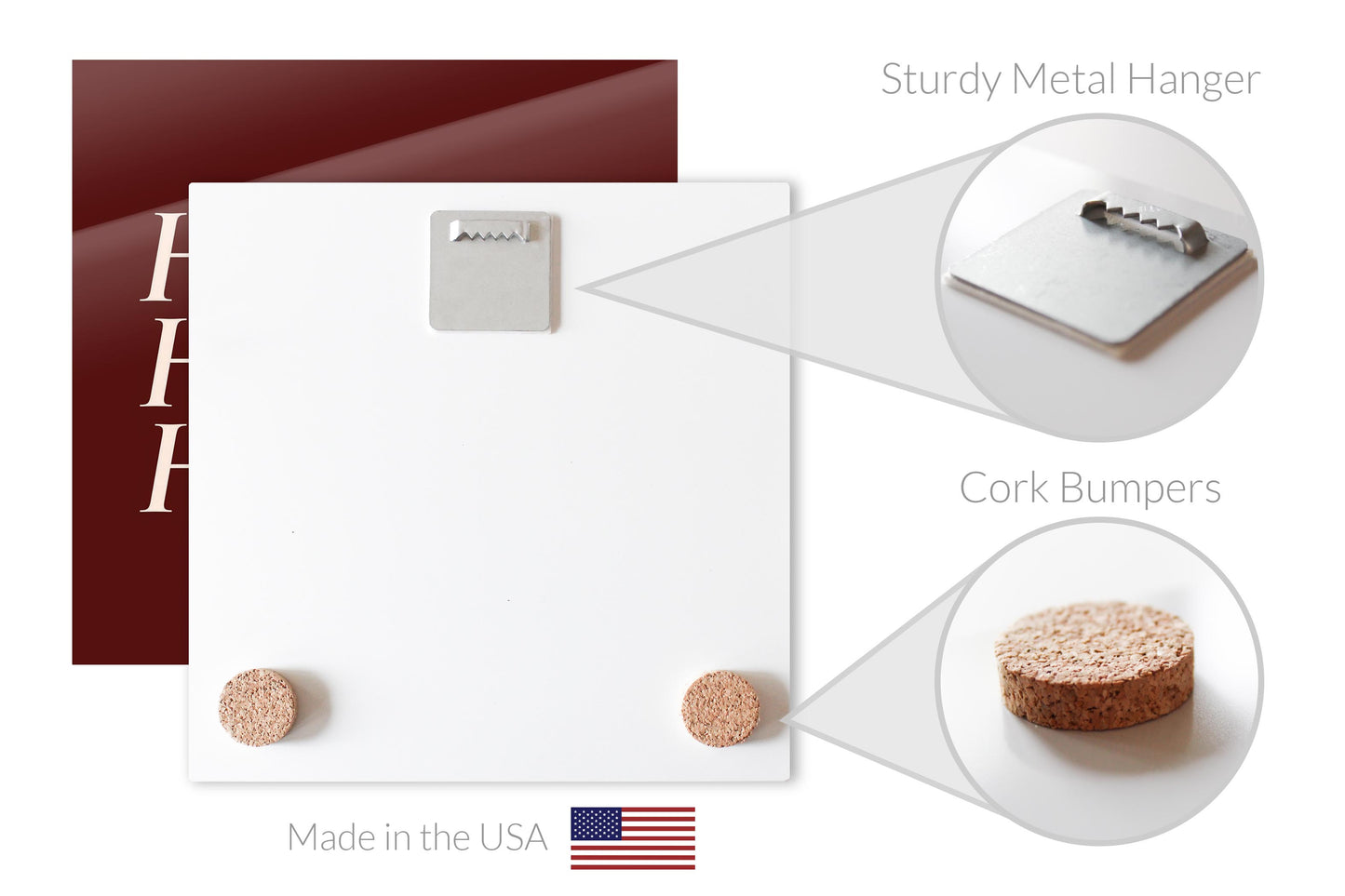 Modern Minimalist Texas Maroon Howdy| Hi-Def Glass Art | Eaches | Min 2