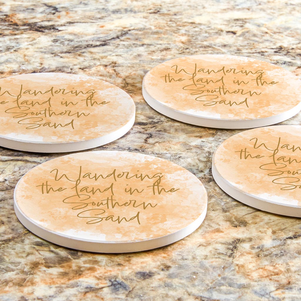 Wandering The Land Water Color | Absorbent Coasters | Set of 4 | Min 2