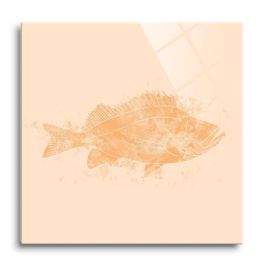 Louisiana Colorful Water Color Red Fish | Hi-Def Glass Art | Eaches | Min 1
