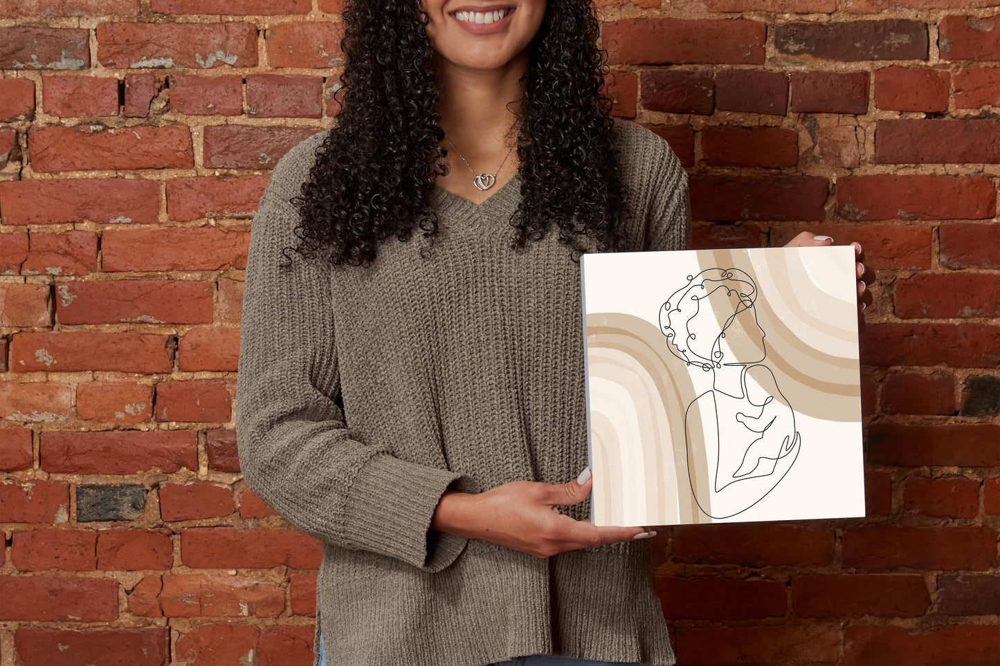 Modern Minimalist Mothers Day Mom Baby | Wood Block | Eaches | Min 2