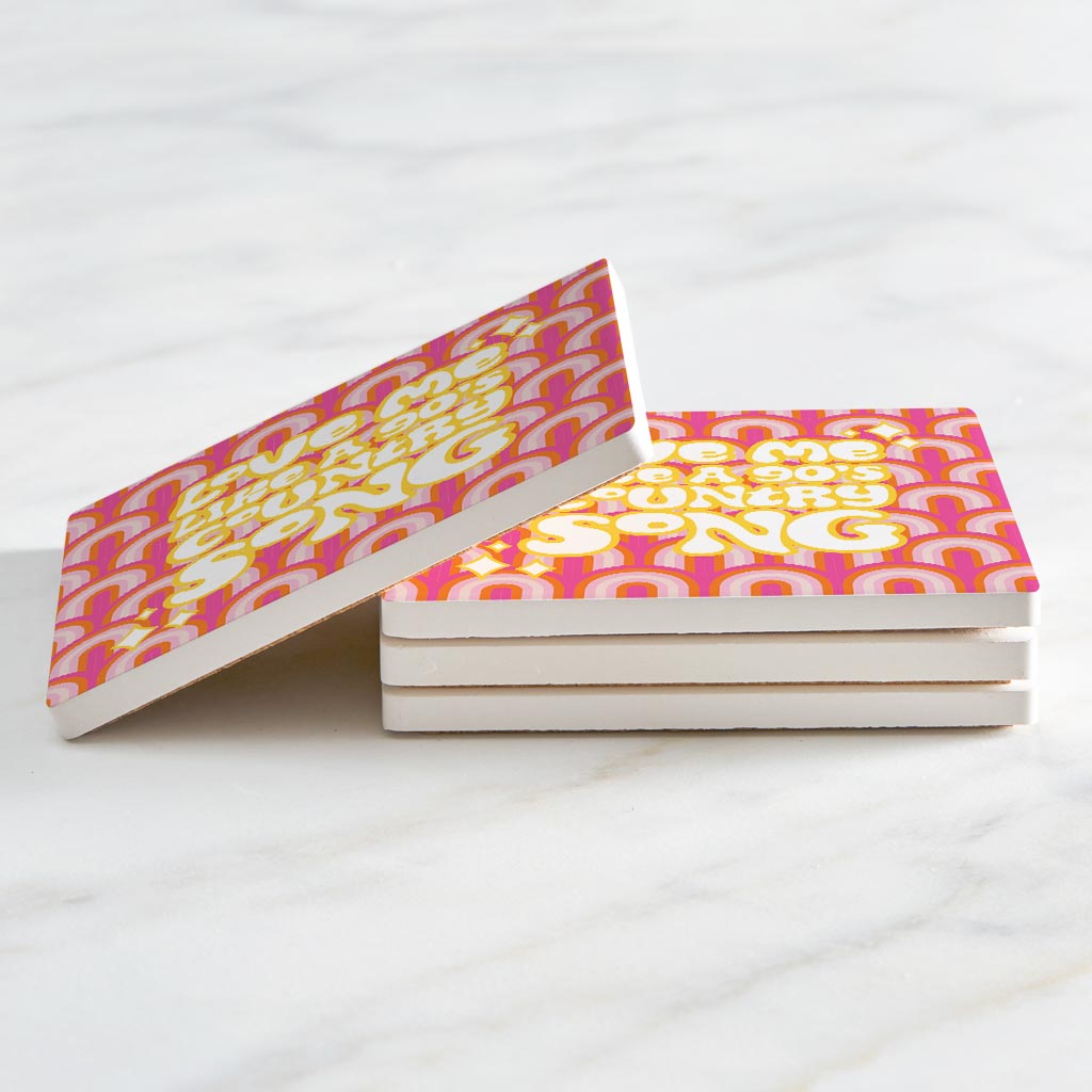90S Country Song| Absorbent Coasters | Set of 4 | Min 2