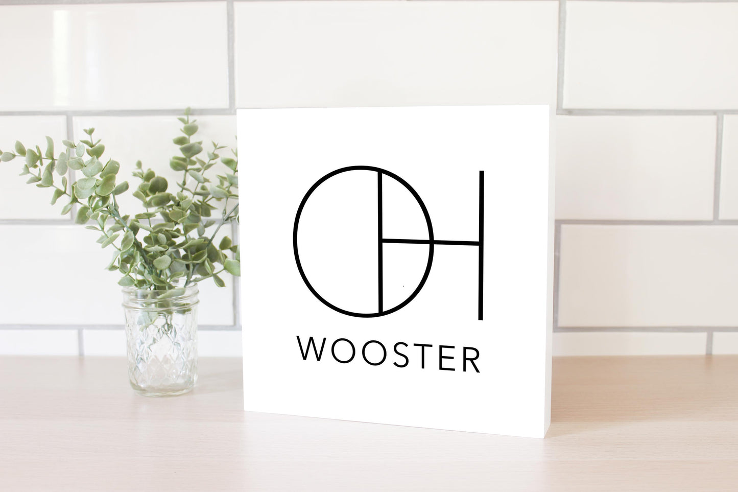 Wooster Oh State Initials And City Name | Wood Block | Eaches | Min 2