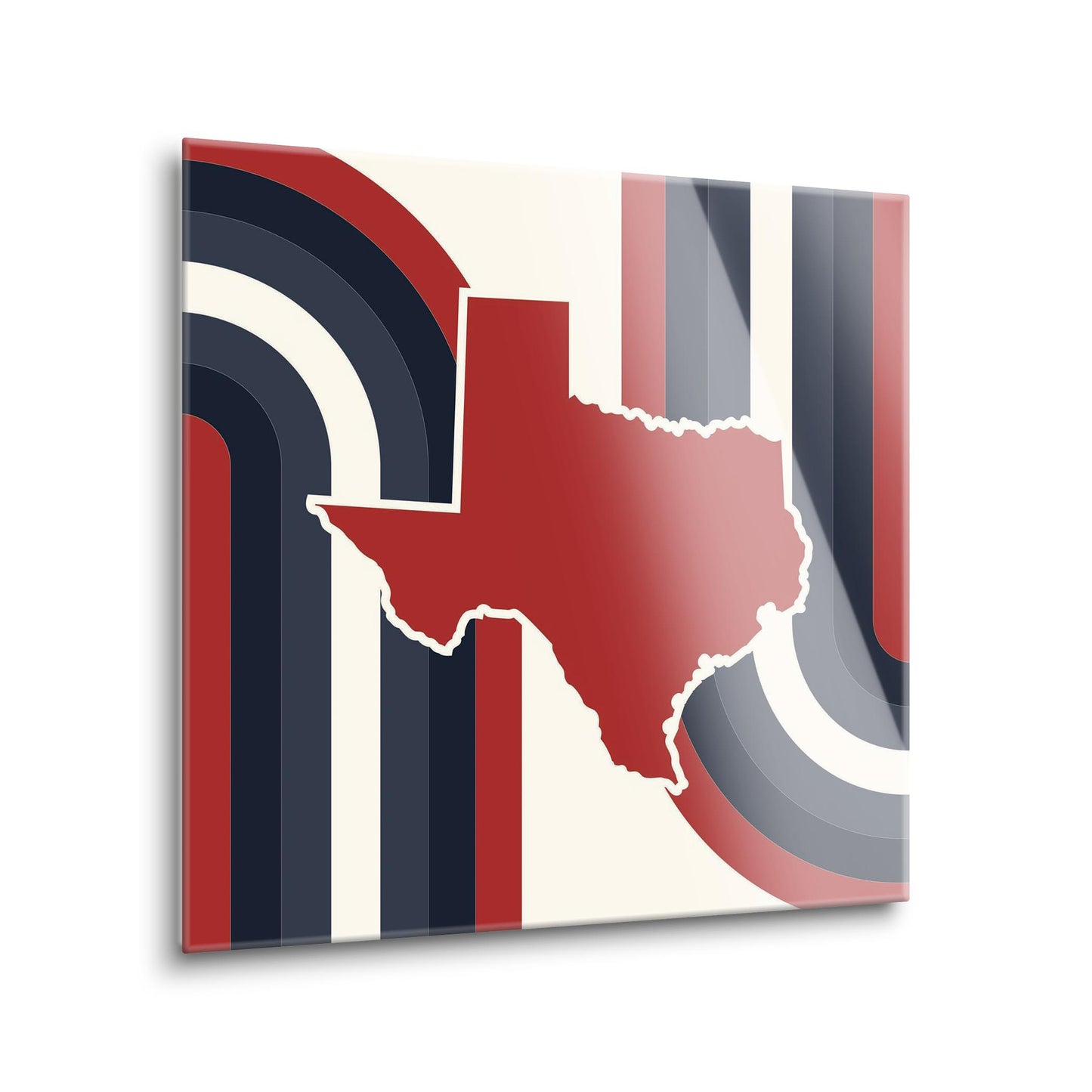 Modern Minimalist Texas Colors Retro Shape | Hi-Def Glass Art | Eaches | Min 1