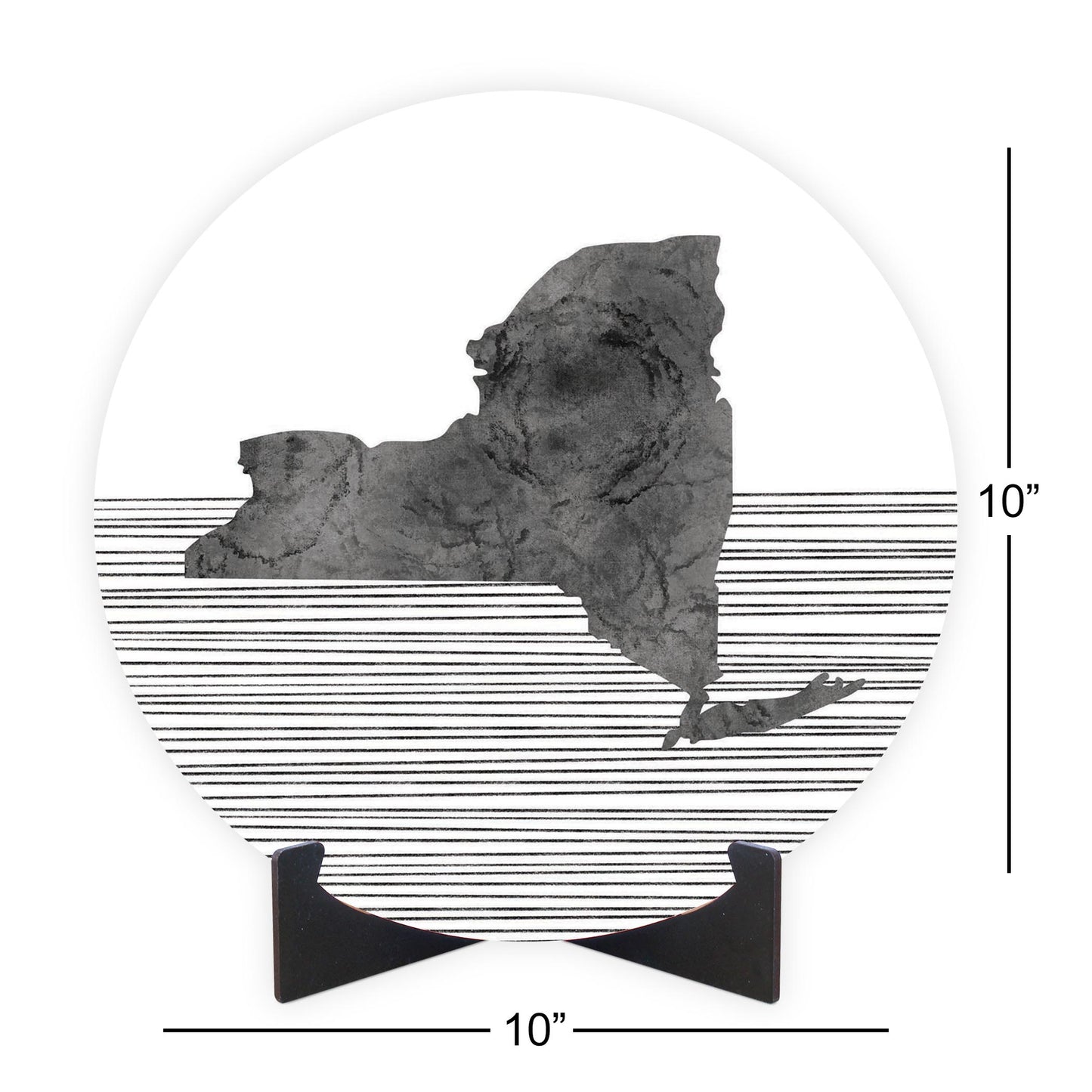 Minimalistic B&W New York Shape Straight Lines | Wood Sign | Eaches | Min 1
