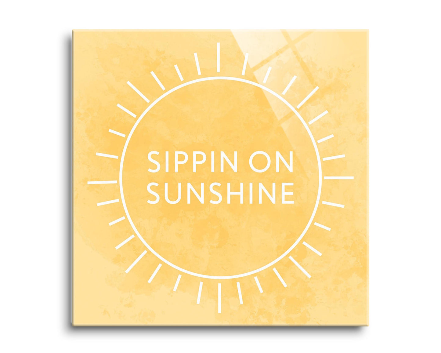 Sippin On Sunshine Yellow | Hi-Def Glass Art | Eaches | Min 2