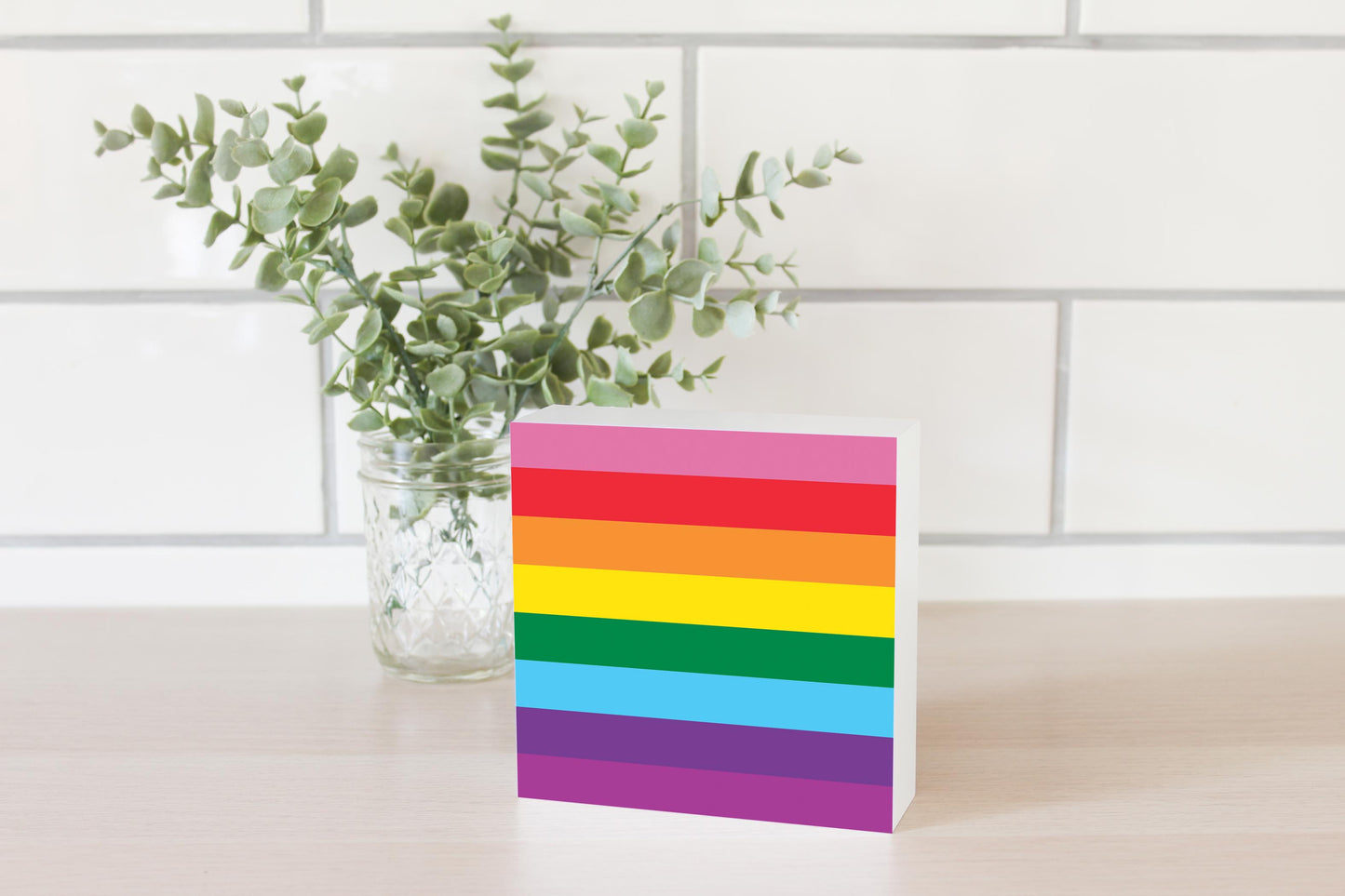 Original Pride Flag Colors | Wood Block | Eaches | Min 4