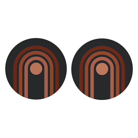 Modern Minimalist Retro Dark Lines| Absorbent Car Coasters | Set of 2 | Min 4