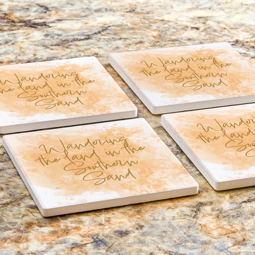 Wandering The Land Water Color | Absorbent Coasters | Set of 4 | Min 2