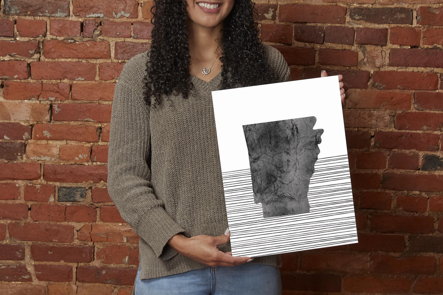 B&W Minimalist Arkansas Lines | Wood Sign | Eaches | Min 2