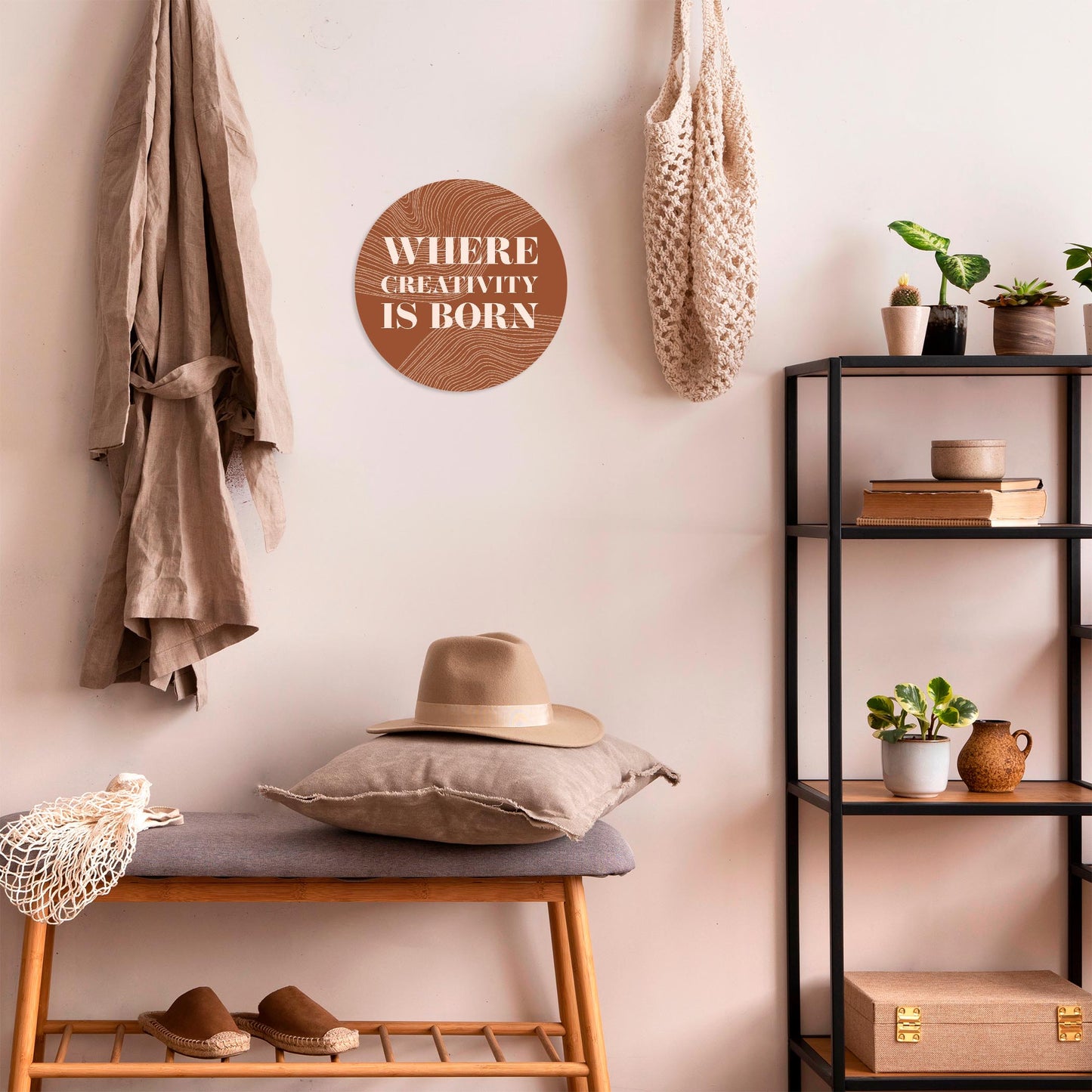 Modern Minimalist New York Creativity Is Born | Wood Sign | Eaches | Min 1