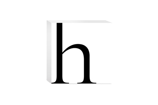 Minimal Monogram H| Wood Block | Eaches | Min 4