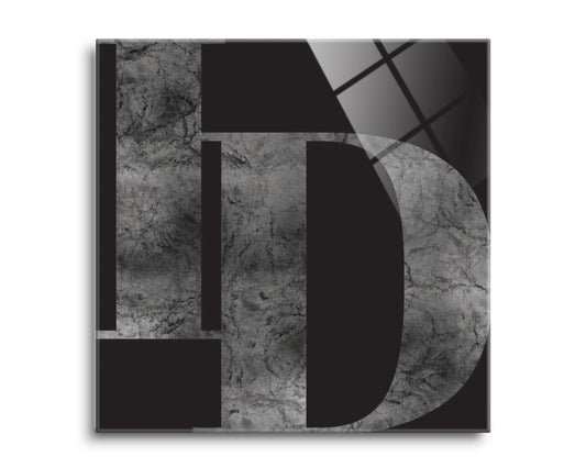 Minimalist B&W Idaho Black Initials | Hi-Def Glass Art | Eaches | Min 2