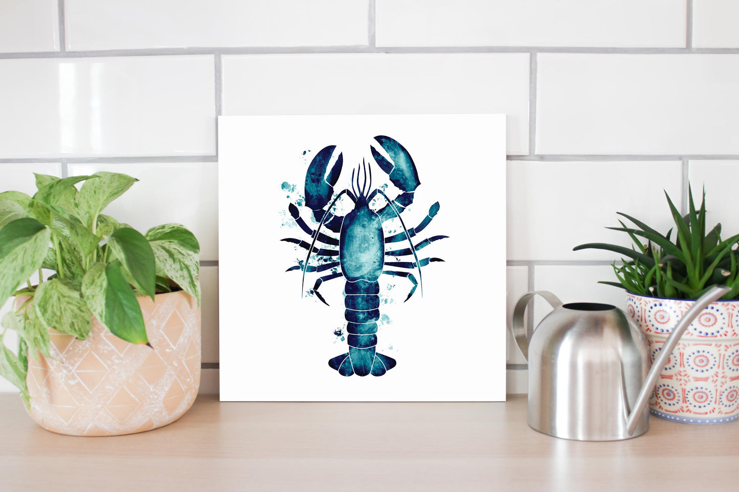 New England Water Color Lobster | Wood Sign | Eaches | Min 2