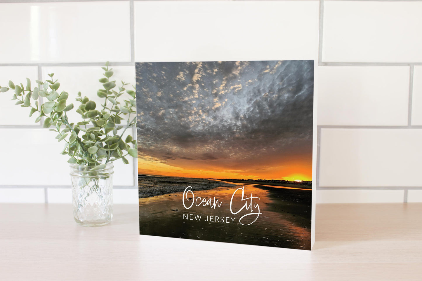 OCNJ Photo With Text | Wood Block | Eaches | Min 2