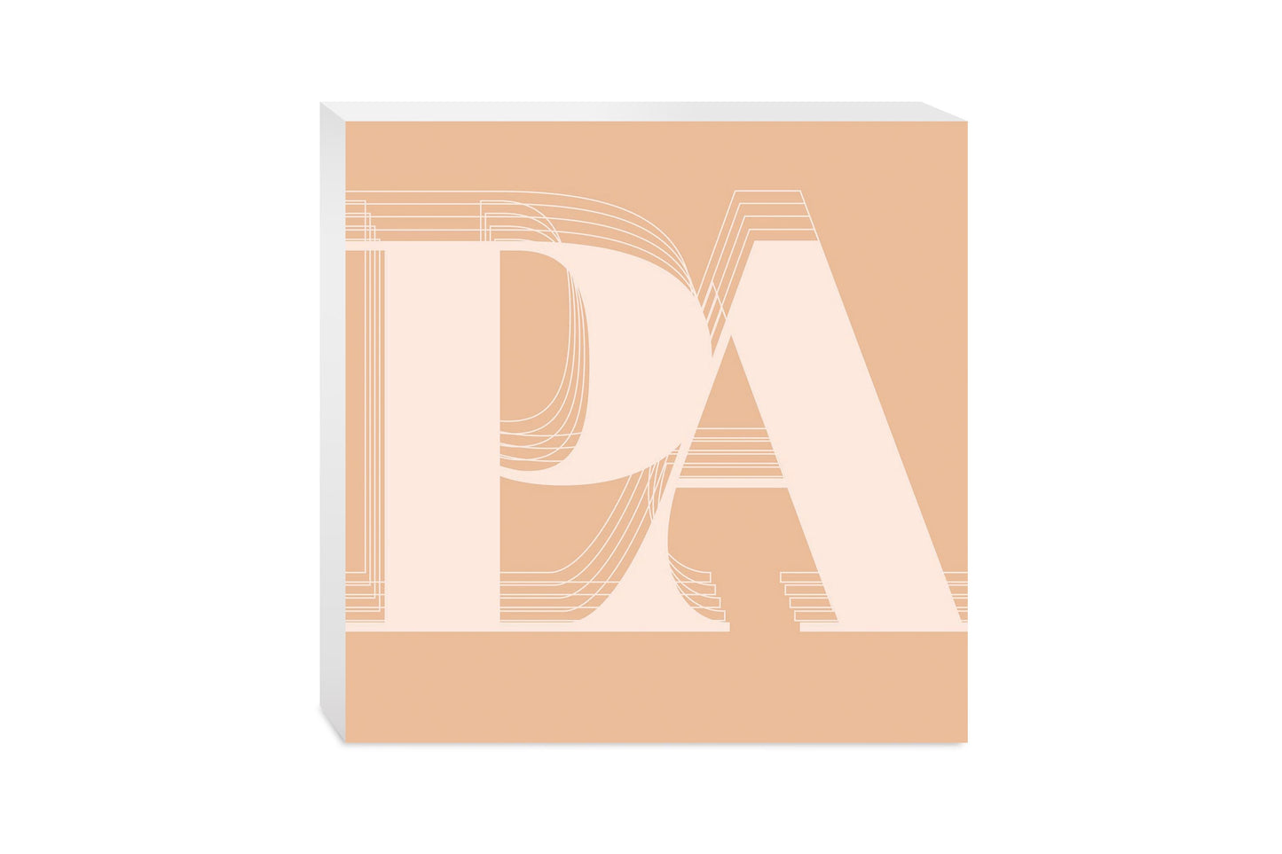 Modern Minimalist Pennsylvania Pa Initials Light | Wood Block | Eaches | Min 2