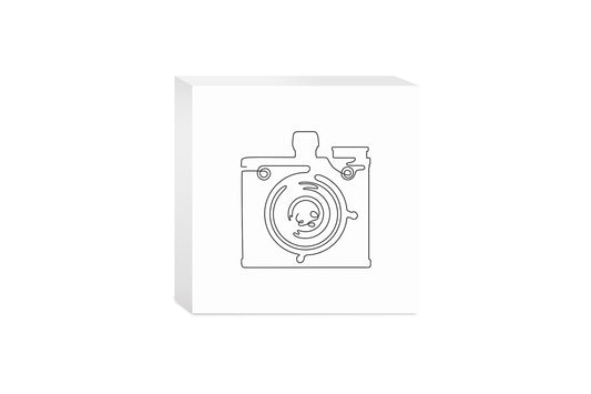 Vintage Camera Line Drawing On White| Wood Block | Eaches | Min 4