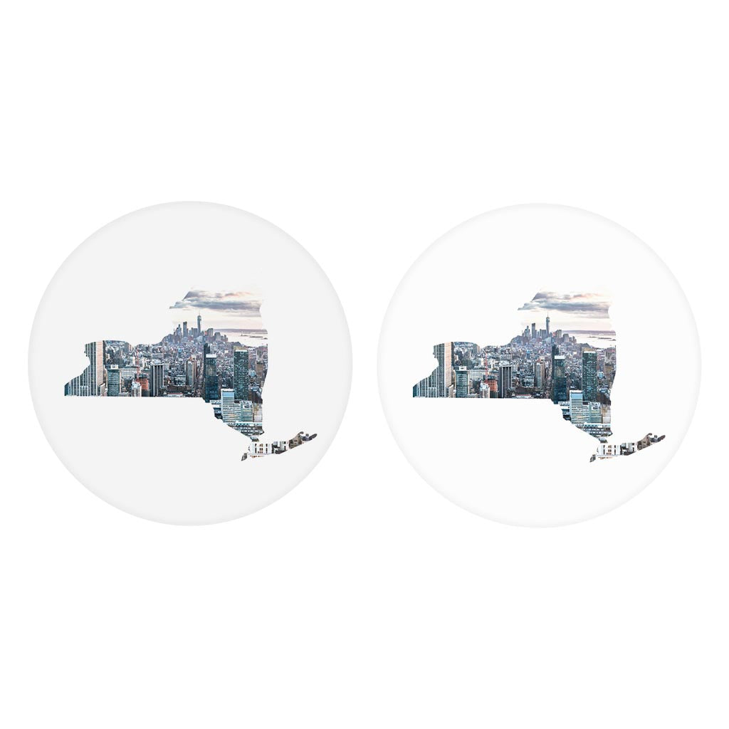 New York State Shape Picture | Absorbent Car Coasters | Set of 2 | Min 4
