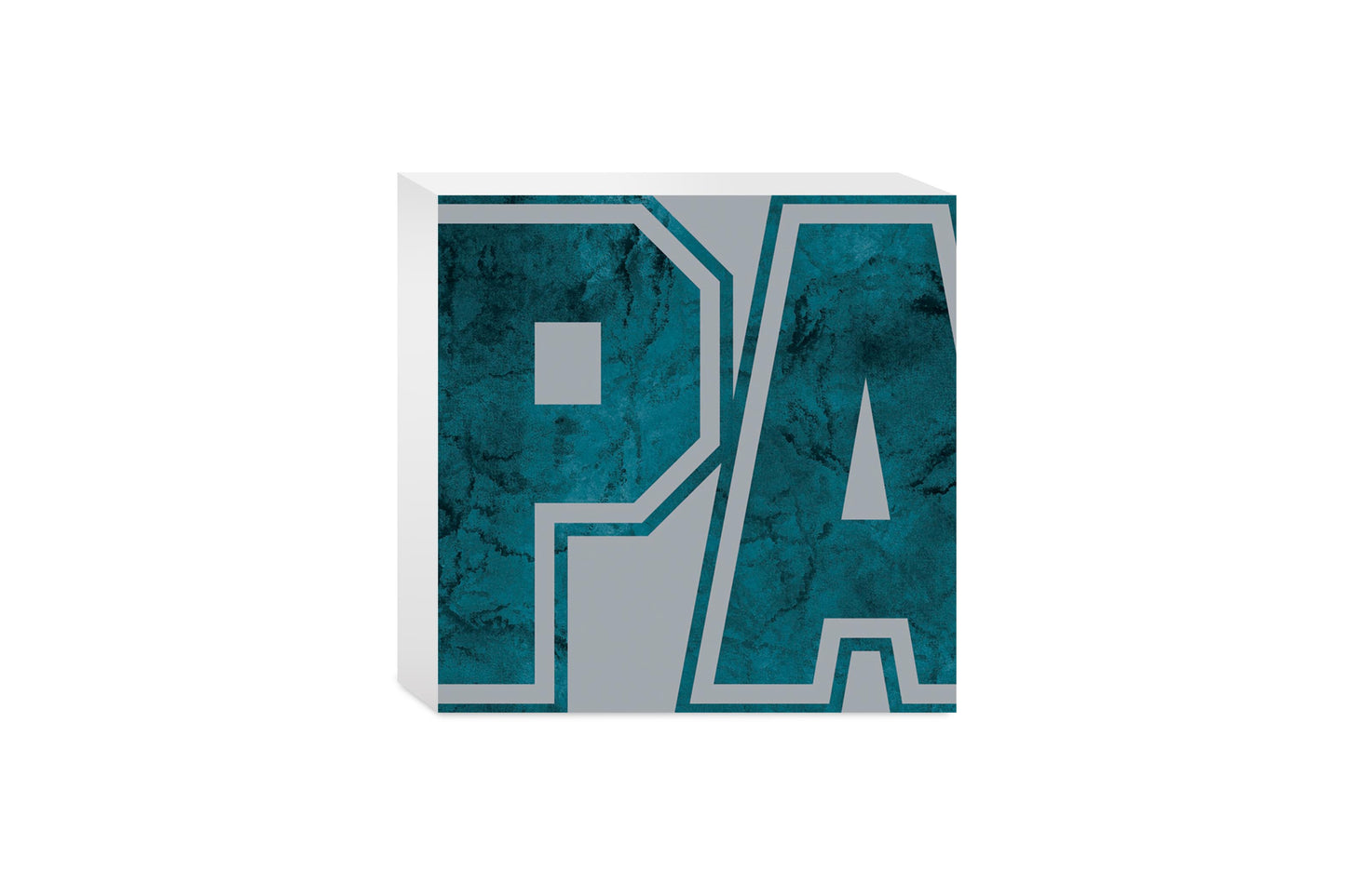 Modern Minimalist Pennsylvania Grey Initials | Wood Block | Eaches | Min 4