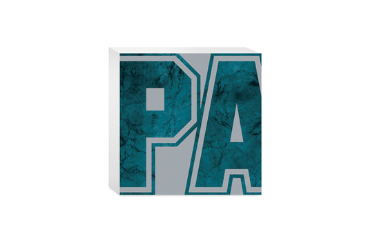 Modern Minimalist Pennsylvania Grey Initials | Wood Block | Eaches | Min 4