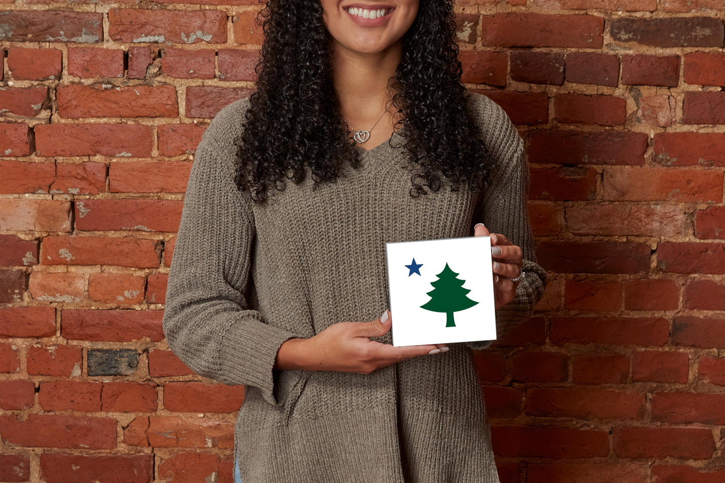 New England Star And Tree | Wood Block | Eaches | Min 4