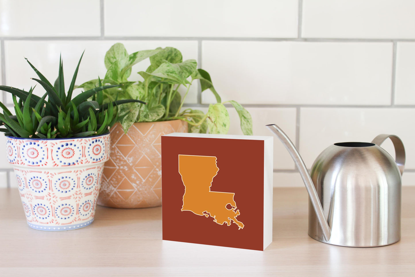 Louisiana Colorful State Shape | Wood Block | Eaches | Min 4