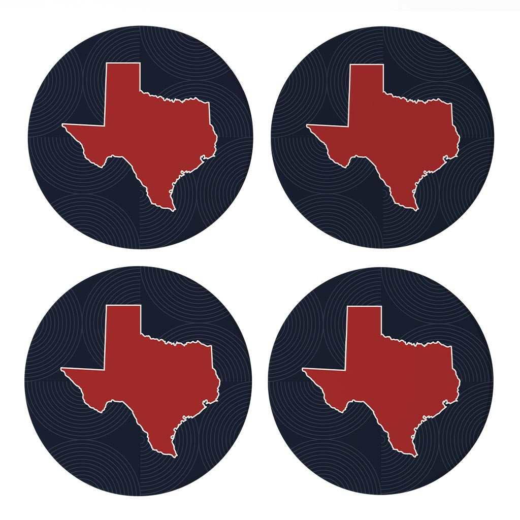 Modern Minimalist Texas Colors Shape | Absorbent Coasters | Set of 4 | Min 2