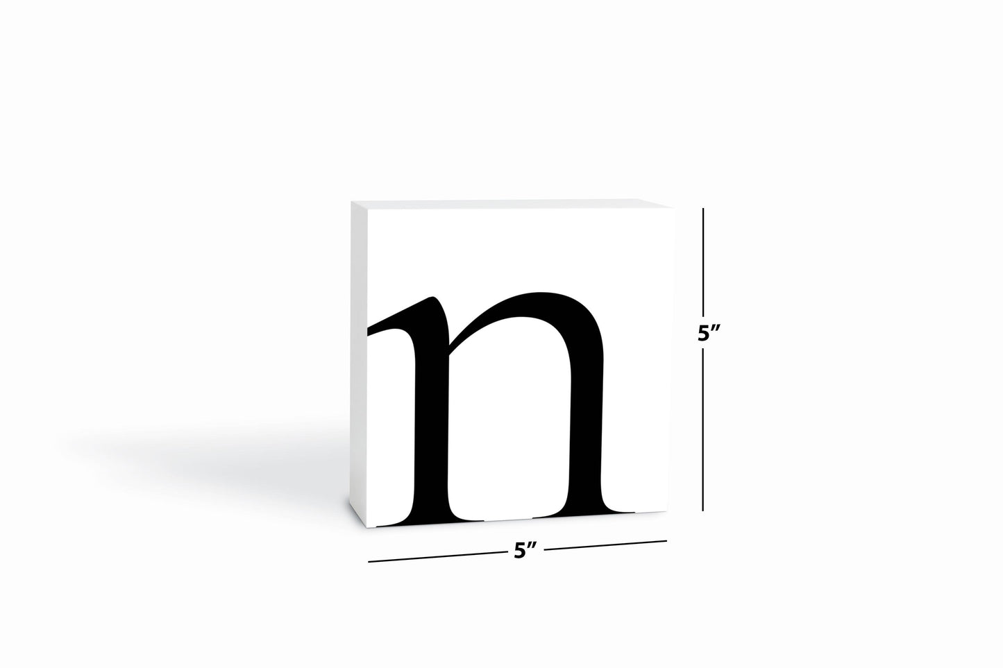 Minimal Monogram N| Wood Block | Eaches | Min 4