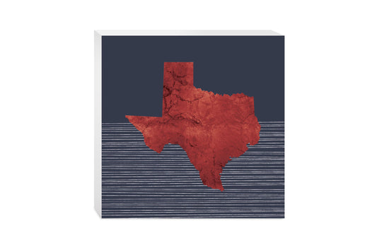 Modern Minimalist Texas Straight Line State Shape | Wood Block | Eaches | Min 2