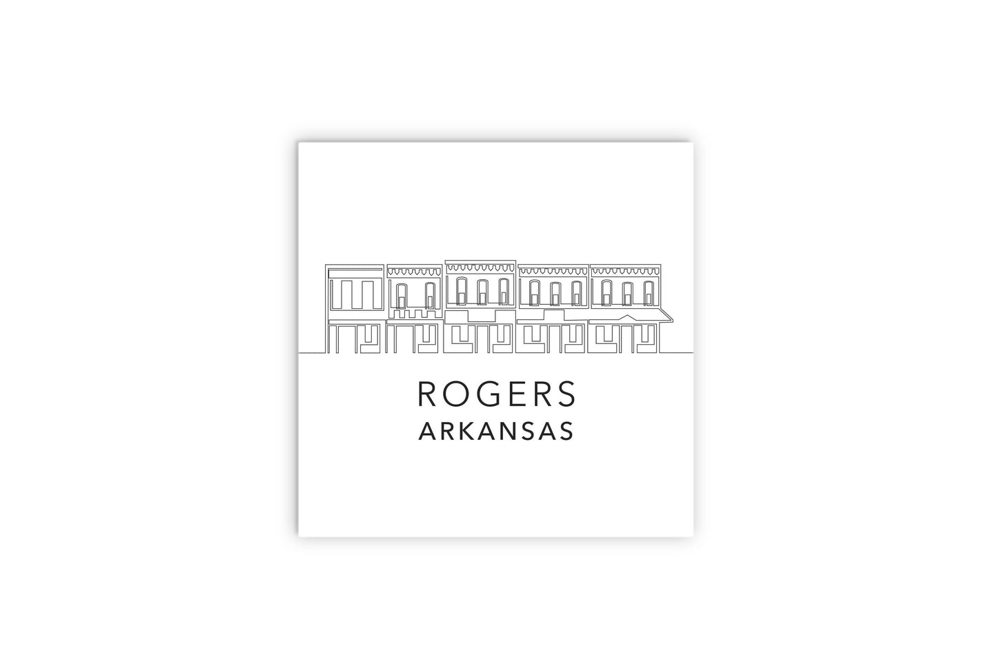 Minimalist B&W Arkansas Rogers Skyline | Wood Sign | Eaches | Min 2