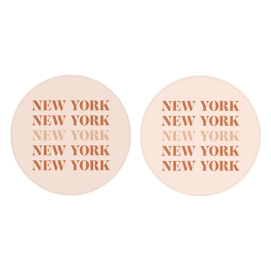 Modern Minimalist New York Repeated Light | Absorbent Car Coasters | Set of 2 | Min 4