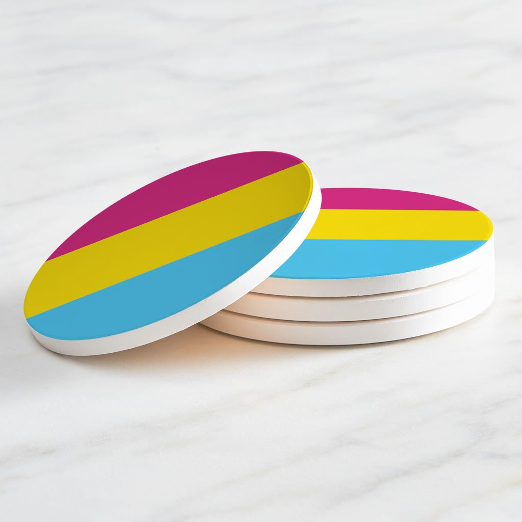Pansexual Pride Flag Colors| Absorbent Coasters | Set of 4 | Min 2