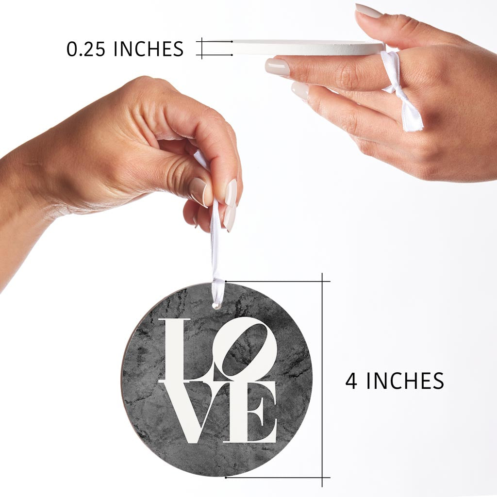 Minimalistic B&W Pennsylvania Love Dark| Wood Ornament | Eaches | Min 6
