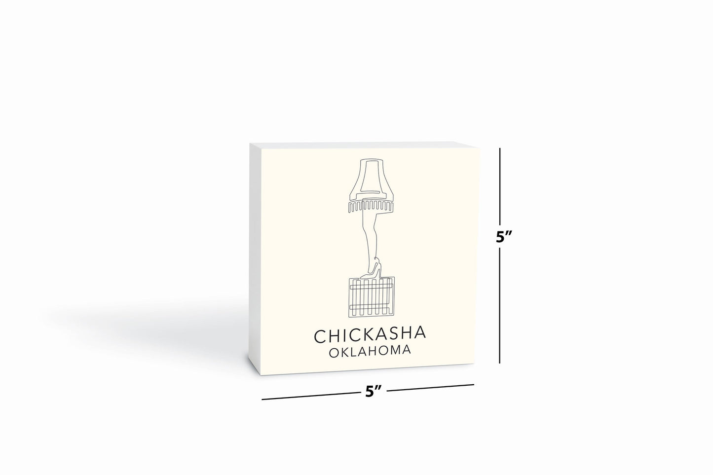 Modern Minimalist Oklahoma Chickasha Leg Lamp | Wood Block | Eaches | Min 4
