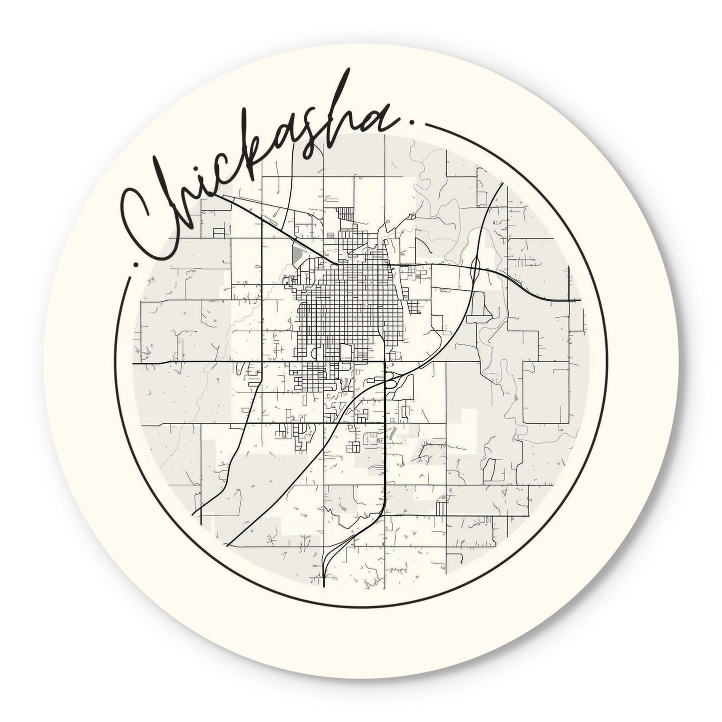 Modern Minimalist Oklahoma Chickasha Map | Wood Sign | Eaches | Min 1