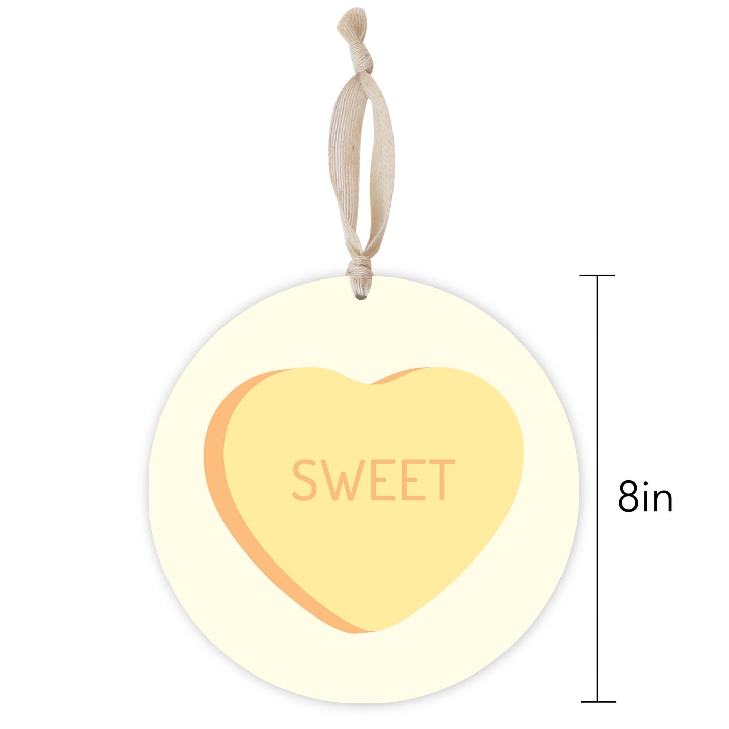 Message Hearts Sweet | Wood Ornament | Eaches | Min 1