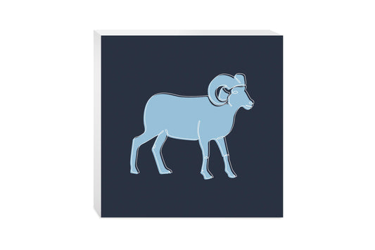Blue Shades North Carolina Ram Line Drawing | Wood Block | Eaches | Min 2