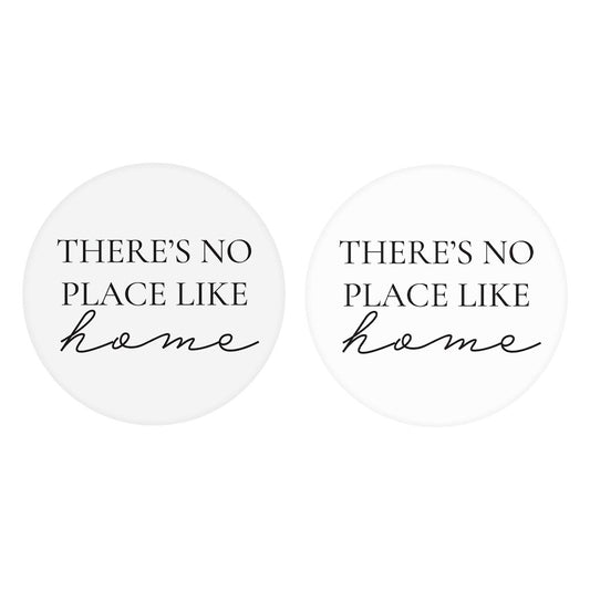 Minimalist B&W Kansas No Place Like Home | Absorbent Car Coasters | Set of 2 | Min 4