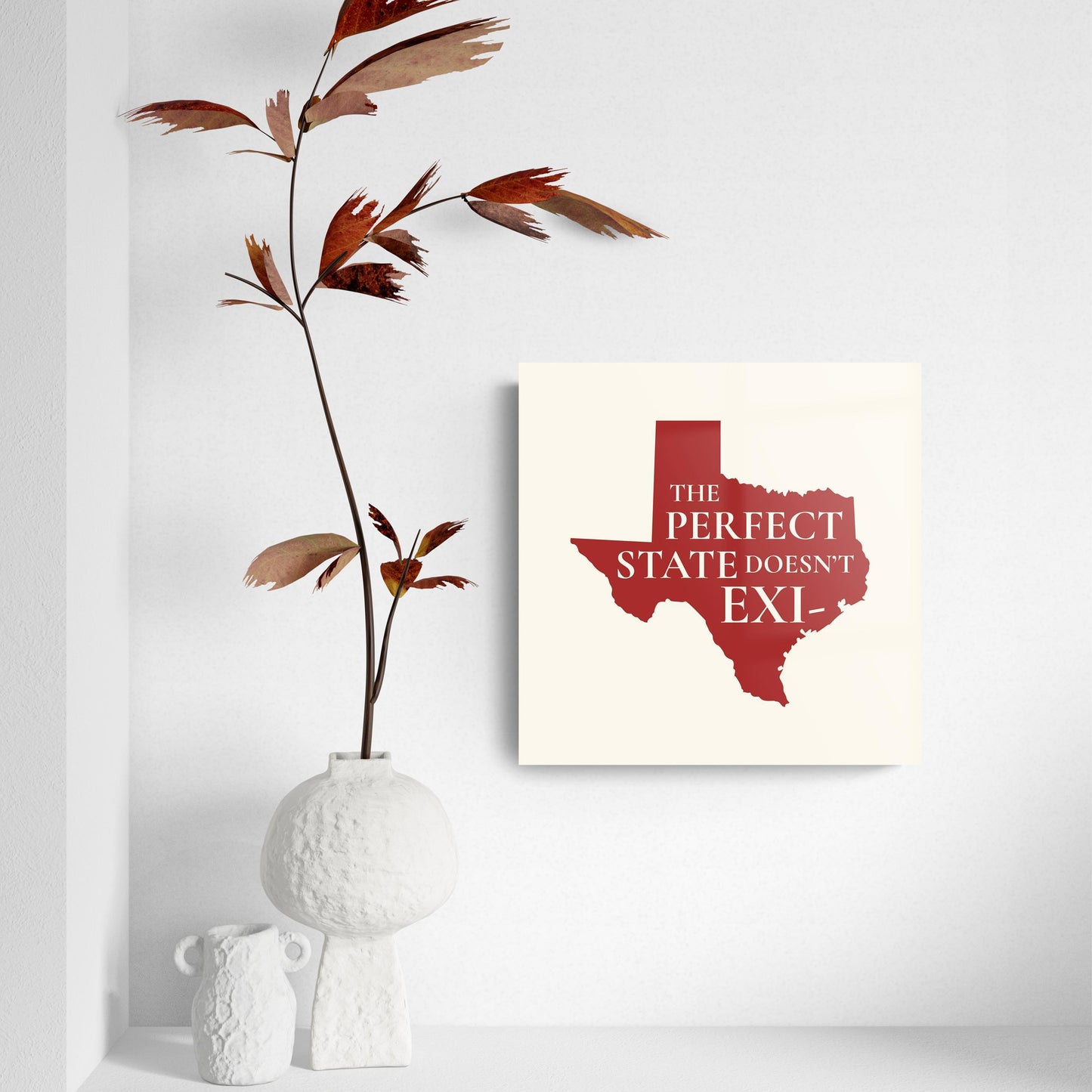 Modern Minimalist Texas Colors Perfect State | Hi-Def Glass Art | Eaches | Min 2