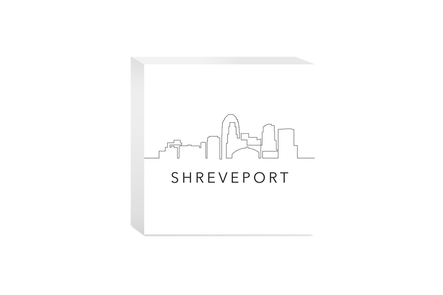 Modern Louisiana Shreveport City Line Drawing | Wood Block | Eaches | Min 4