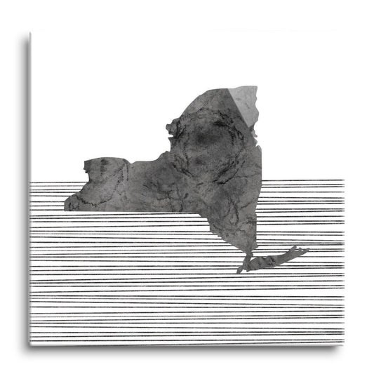 Minimalistic B&W New York Shape Straight Lines | Hi-Def Glass Art | Eaches | Min 1