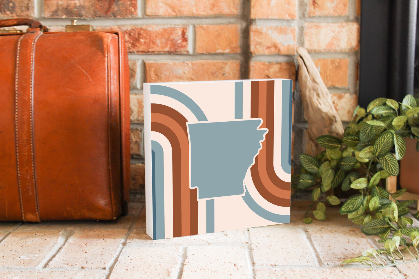 Modern Minimalist Arkansas Retro State Shape | Wood Block | Eaches | Min 2