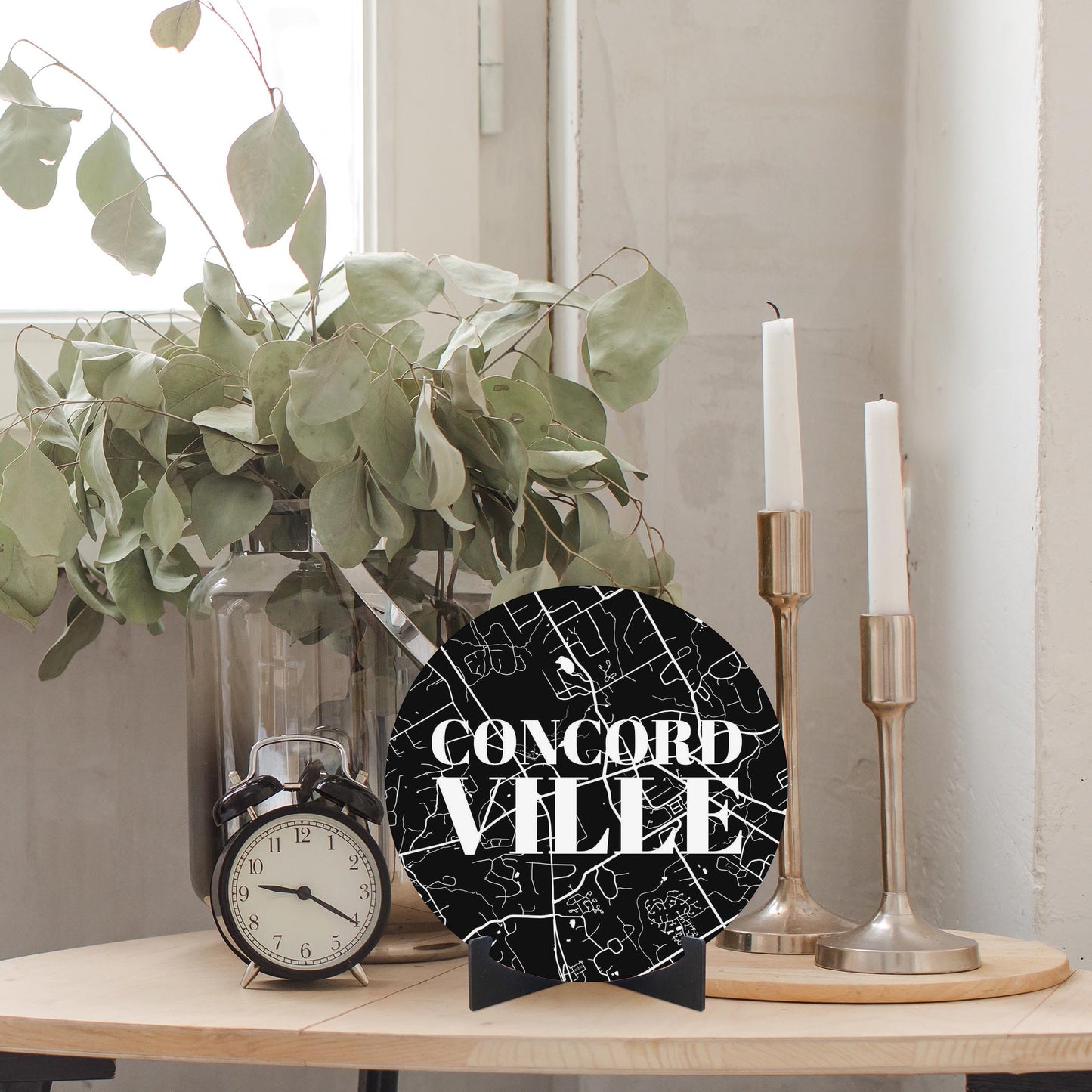 Minimalistic B&W Pennsylvania Concordville Map | Wood Sign | Eaches | Min 1
