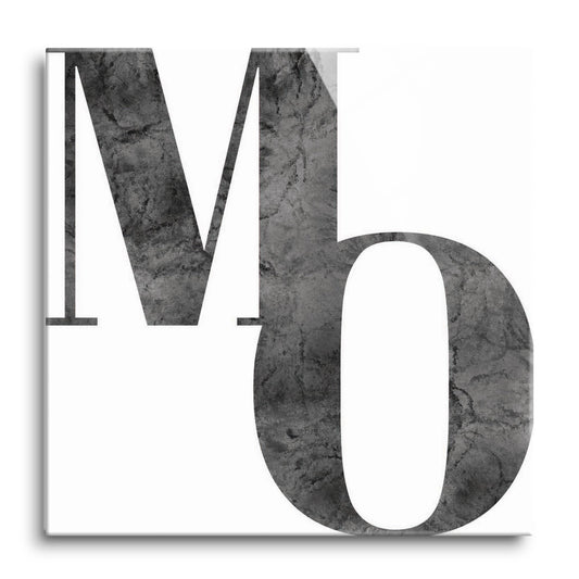 Minimalist B&W Missouri White Initials | Hi-Def Glass Art | Eaches | Min 1