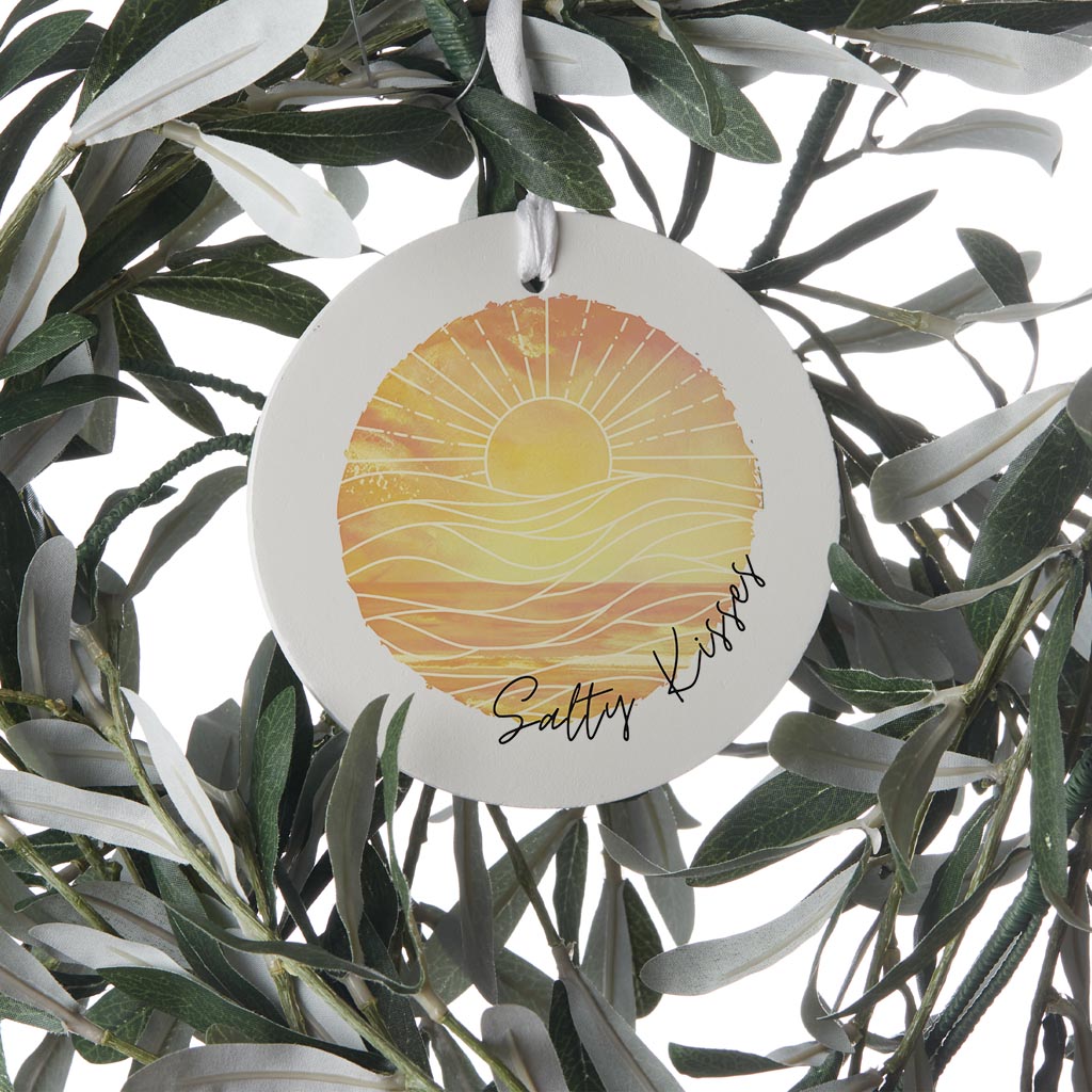 Salty Kisses Orange Art | Wood Ornament | Eaches | Min 6