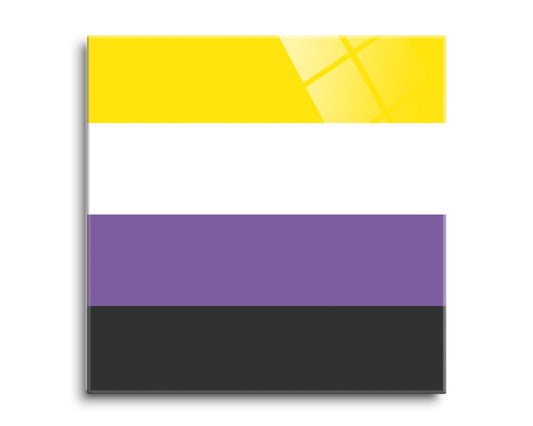 Nonbinary Pride Flag Colors | Hi-Def Glass Art | Eaches | Min 2