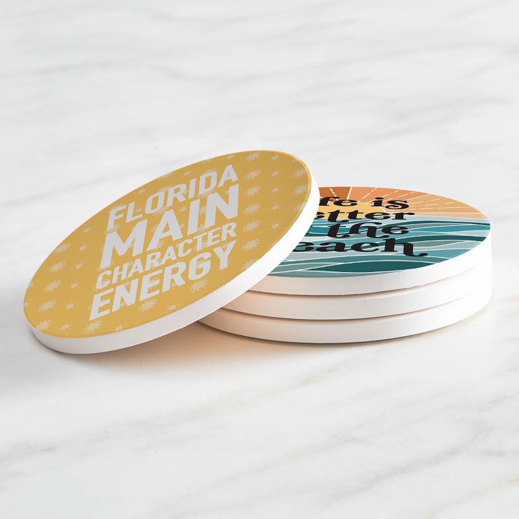 Florida Sayings Artsy| Absorbent Coasters | Set of 4 | Min 2