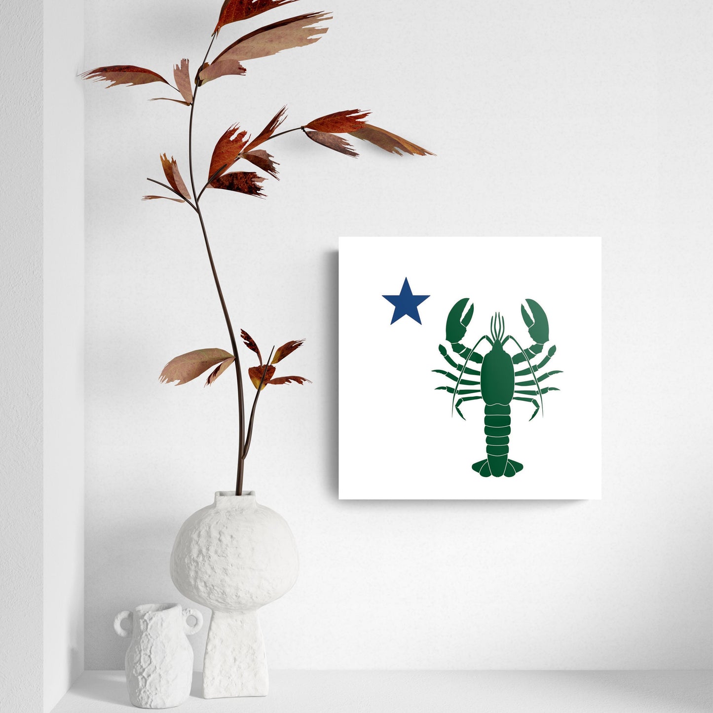 New England Star And Lobster | Hi-Def Glass Art | Eaches | Min 2